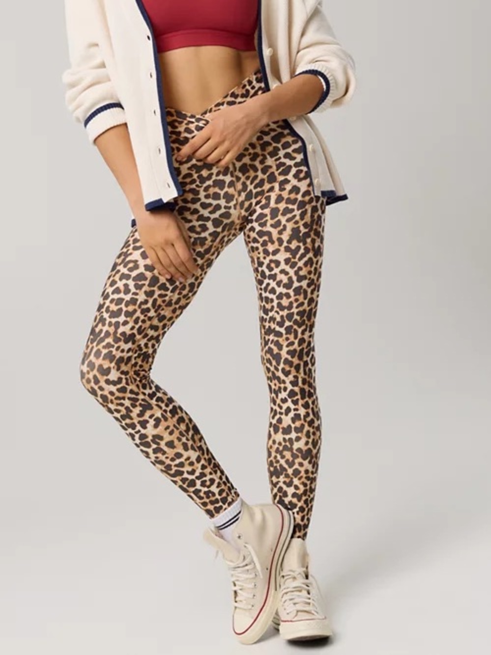 OFFLINE By Aerie Real Me High Waisted Crossover Legging Leopard Print